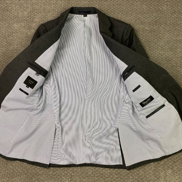 J. Crew Ludlow Slim Blazer Suit Coat Men's 38S Gray Tollegno 1900 Stretch - Picture 5 of 15